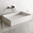 Montauk Matte Stone 23" x 15" x 5" Rectangular Vessel Bathroom Sink (Modern White)
