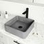 Navona Concreto Stone 15" x 15" x 5" Square Vessel Bathroom Sink (Gothic Gray)