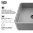 Navona Concreto Stone 15" x 15" x 5" Square Vessel Bathroom Sink (Gothic Gray)