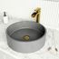 Palermo Concreto Stone 15" x 15" x 5" Round Vessel Bathroom Sink (Gothic Gray)