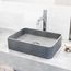 Segovia Concreto Stone 16" x 12" x 4" Rectangular Vessel Bathroom Sink (Gothic Gray)