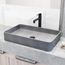 Basilica Concreto Stone 23" x 14" x 4" Rectangular Vessel Bathroom Sink (Gothic Gray)