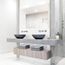 Ravenna Concreto Stone 16" x 16" x 5" Round Vessel Bathroom Sink (Gothic Gray)