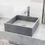 Alhambra Concreto Stone 15" x 15" x 5" Square Vessel Bathroom Sink (Gothic Gray)