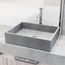 Coca Concreto Stone 19" x 15" x 5" Rectangular Vessel Bathroom Sink (Gothic Gray)