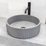 Windsor Concreto Stone 16" x 16" x 5" Round Fluted Bathroom Vessel Sink (Ash-Gray)