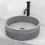 Cypress Concreto Stone 16" x 16" x 5" Round Fluted Bathroom Vessel Sink (Ash-Gray)