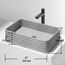 Cadman Concreto Stone 21" x 14" x 5" Rectangular Fluted Bathroom Vessel Sink (Ash-Gray)