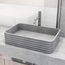 Cadman Concreto Stone 21" x 14" x 5" Rectangular Fluted Bathroom Vessel Sink (Ash-Gray)