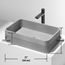 Cypress Concreto Stone 21" x 14" x 5" Rectangular Fluted Bathroom Vessel Sink (Ash-Gray)