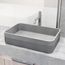 Cypress Concreto Stone 21" x 14" x 5" Rectangular Fluted Bathroom Vessel Sink (Ash-Gray)