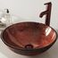 Giovanni Glass 17" x 17" x 6" Round Vessel Bathroom Sink (Copper)