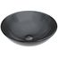 Giovanni Glass 17" x 17" x 6" Round Vessel Bathroom Sink (Sheer Black)