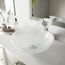 Giovanni Glass 17" x 17" x 6" Round Vessel Bathroom Sink (Frosted White)