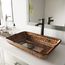 Donatello Glass 22" x 15" x 5" Rectangular Vessel Bathroom Sink (Golden Green)