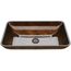 Donatello Glass 22" x 15" x 5" Rectangular Vessel Bathroom Sink (Artistic Chocolate Brown)