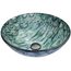 Giovanni Glass 17" x 17" x 6" Round Vessel Bathroom Sink (Oceania Blue)