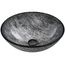 Giovanni Glass 17" x 17" x 6" Round Vessel Bathroom Sink (Titanium Gray)