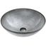 Giovanni Glass 17" x 17" x 6" Round Vessel Bathroom Sink (Artistic Silver)