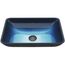 Donatello Glass 18" x 13" x 4" Rectangular Vessel Bathroom Sink (Turquoise Blue)