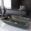 Donatello Glass 18" 13" x 4" Rectangular Vessel Bathroom Sink (Artistic Onyx Gray)