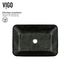 Donatello Glass 18" 13" x 4" Rectangular Vessel Bathroom Sink (Artistic Onyx Gray)