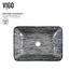 Donatello Glass 18" x 13" x 4" Rectangular Vessel Bathroom Sink (Artistic Titanium Gray)
