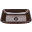 Donatello Glass 18" x 13" x 4" Rectangular Vessel Bathroom Sink (Artistic Rubywood)