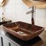 Donatello Glass 18" x 13" x 4" Rectangular Vessel Bathroom Sink (Artistic Rubywood)