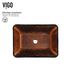 Donatello Glass 18" x 13" x 4" Rectangular Vessel Bathroom Sink (Artistic Rubywood)