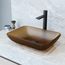 Sottile Glass 18" x 13" x 4" Rectangular Bathroom Vessel Sink (Amber Gold)