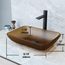 Sottile Glass 18" x 13" x 4" Rectangular Bathroom Vessel Sink (Amber Gold)
