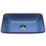 Sottile Rectangular Glass 18" x 13" x 4" Vessel Bathroom Sink (Royal Blue)
