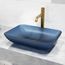 Sottile Rectangular Glass 18" x 13" x 4" Vessel Bathroom Sink (Royal Blue)