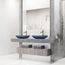 Sottile Rectangular Glass 18" x 13" x 4" Vessel Bathroom Sink (Royal Blue)