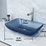Sottile Rectangular Glass 18" x 13" x 4" Vessel Bathroom Sink (Royal Blue)