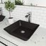 Noma Glass 16" x 16" x 4" Vessel Bathroom Sink (Black MatteShell)