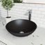 Noma Glass 15" x 15" x 5" Vessel Bathroom Sink (Black MatteShell)