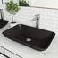 Noma Glass 22" x 14" x 4" Vessel Bathroom Sink (Black MatteShell)