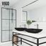 Noma Glass 22" x 14" x 4" Vessel Bathroom Sink (Black MatteShell)