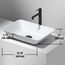 Sottile Glass 18" x 13" x 4" Rectangular Vessel Bathroom Sink (Modern White)