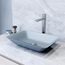 Sottile Glass 18" x 13" x 4" Rectangular Vessel Bathroom Sink (Modern Blue)