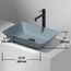 Sottile Glass 18" x 13" x 4" Rectangular Vessel Bathroom Sink (Modern Blue)