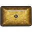 Donatello Glass 22" x 14" x 5" Rectangular Vessel Bathroom Sink (Gold)