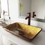 Donatello Glass 22" x 14" x 5" Rectangular Vessel Bathroom Sink (Gold)