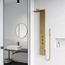 Rector 2-Jet Shower Panel System w/ Square Head and Hand Shower Wand, 1.8 GPM (Brushed Gold)