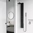 Bowery 4-Jet Shower Panel System w/ Round Head, Tub Filler & Shower Wand, 1.8 GPM (Matte Black)