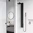Bowery 4-Jet Shower Panel System, Square Rainhead, Tub Filler & Wand, 1.8 GPM (Matte Black)