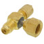 Swivel Tee w/ Permanent Depressor, 1/4" Access On Run x 1/4" Female Flare w/ Depressor on F. Swivel Branch (3 Pack)