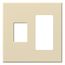 Architectural 2 Gang Wall Plate for 1 Nova T Dimmer (Left), 1 Accessory (Right), Matte Finish, Beige,
